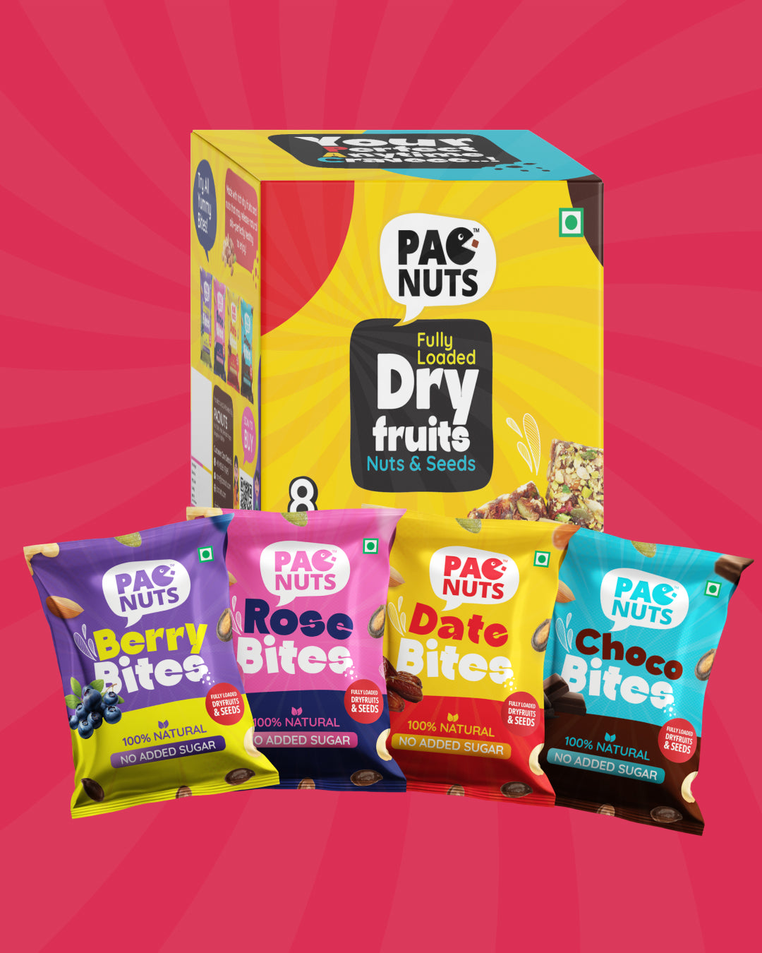 Assorted Bundle Dry Fruit Bites - PAC of 8