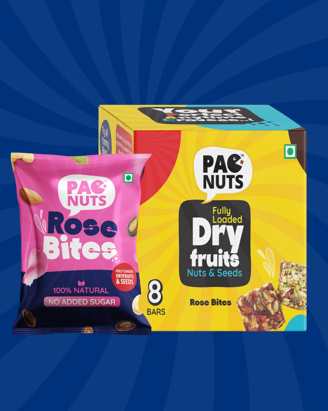 Rose Gulkand Dry Fruit Bites - PAC of 8